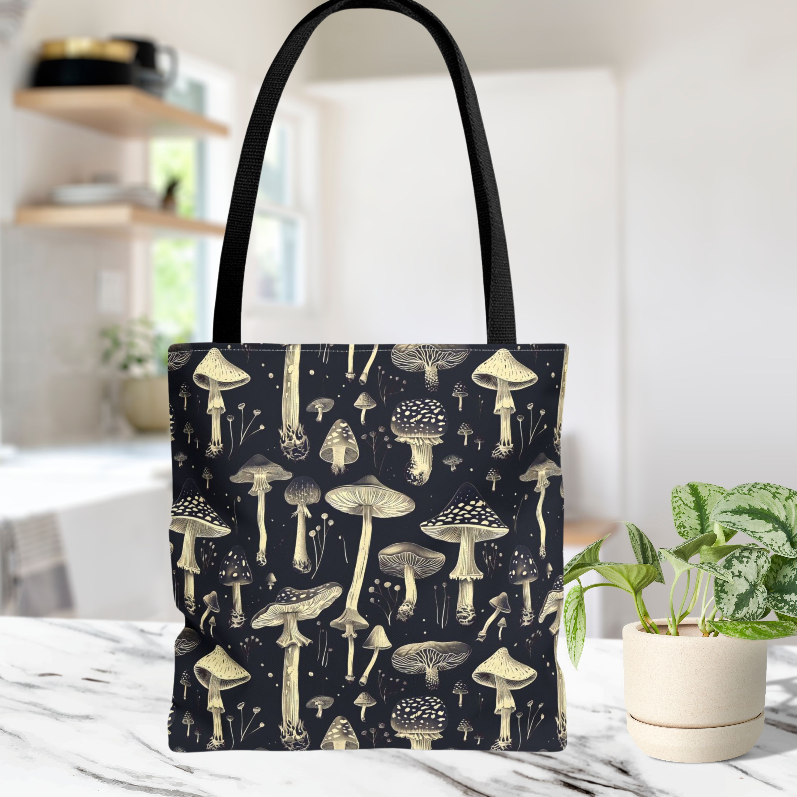Tote Bag Black Mushroom
