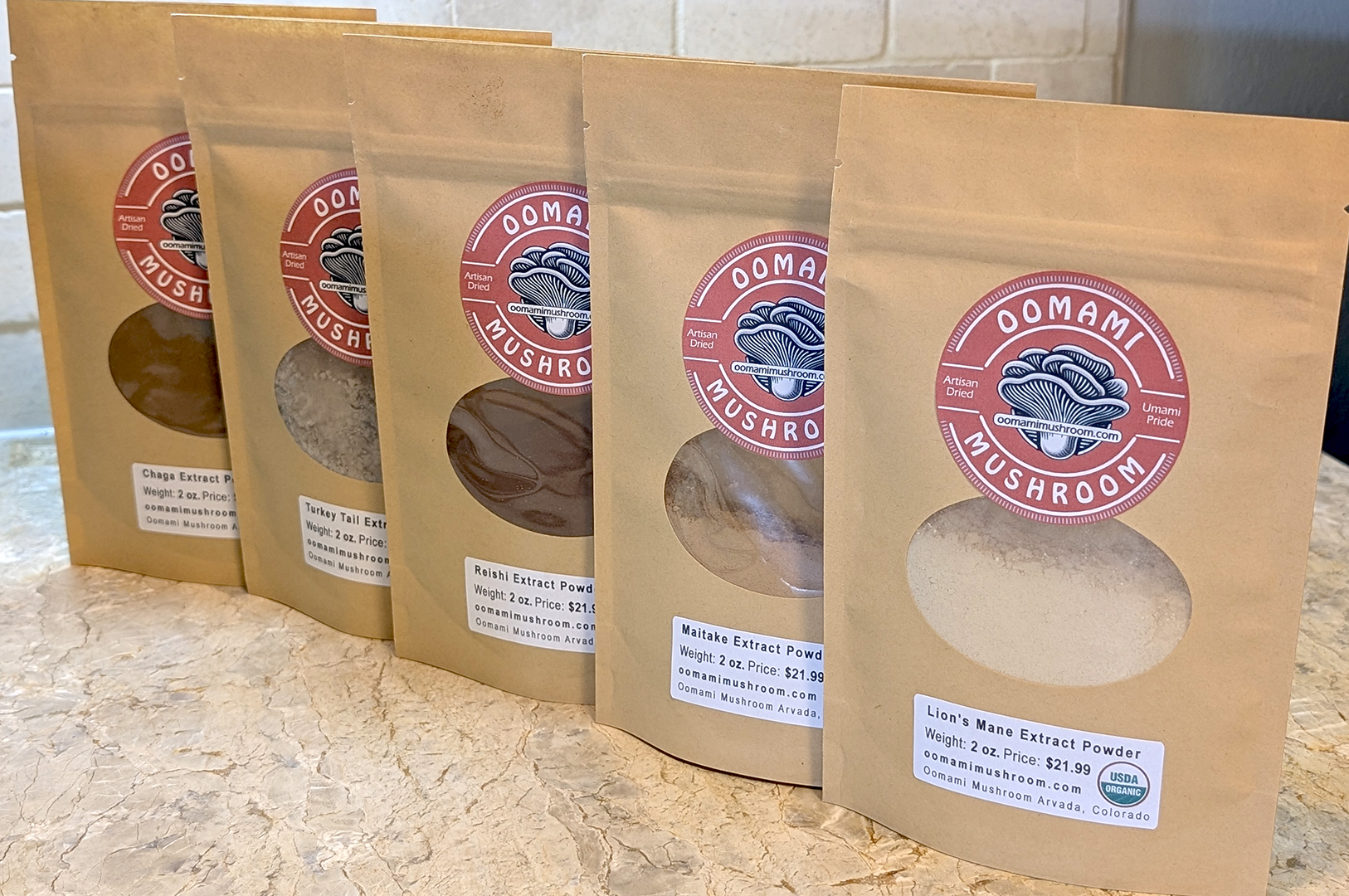 Functional 5 Mushroom Extract Powders
